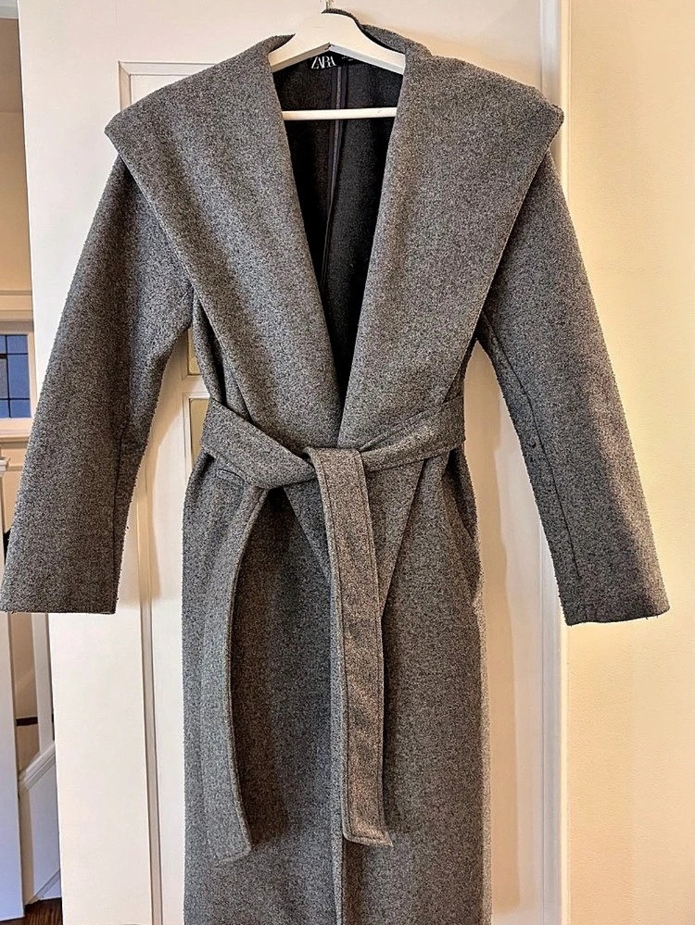 Zara Gray Wrap Coat Size XS
